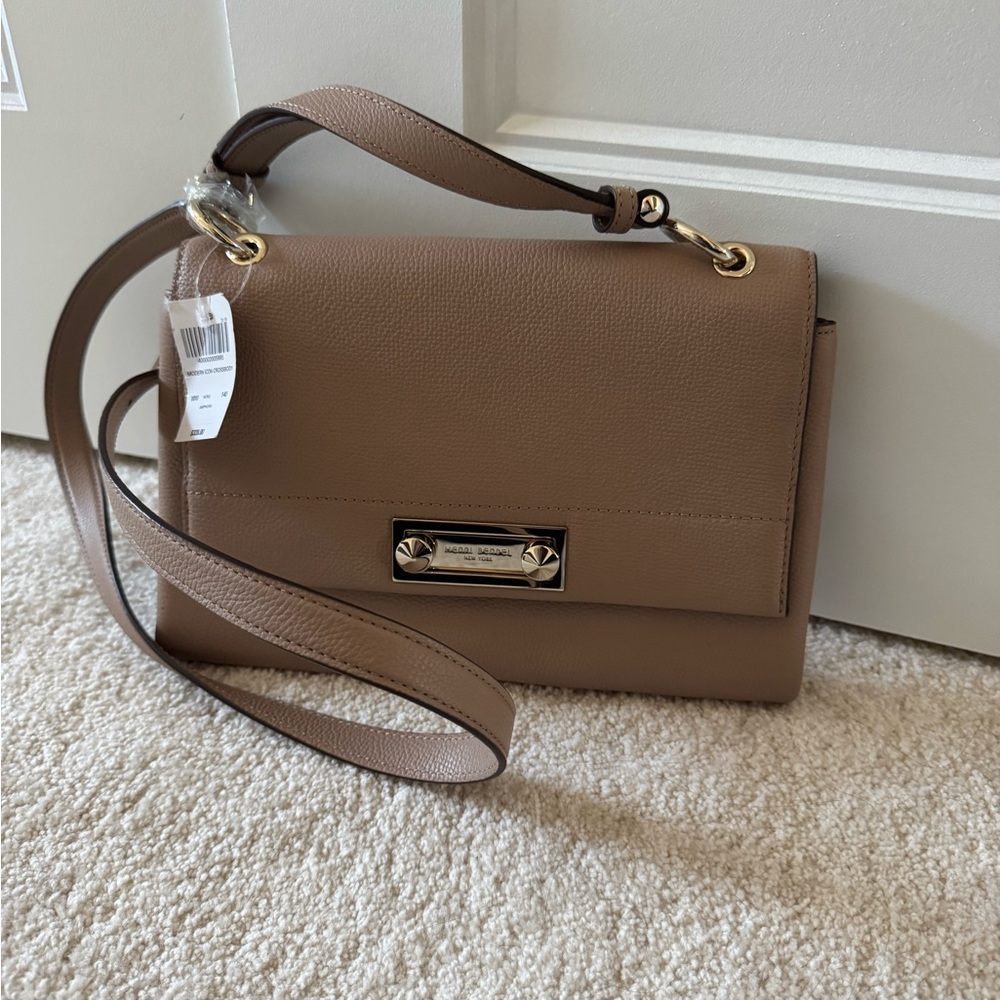 Henri Bendel Taupe Leather Shoulder Bag